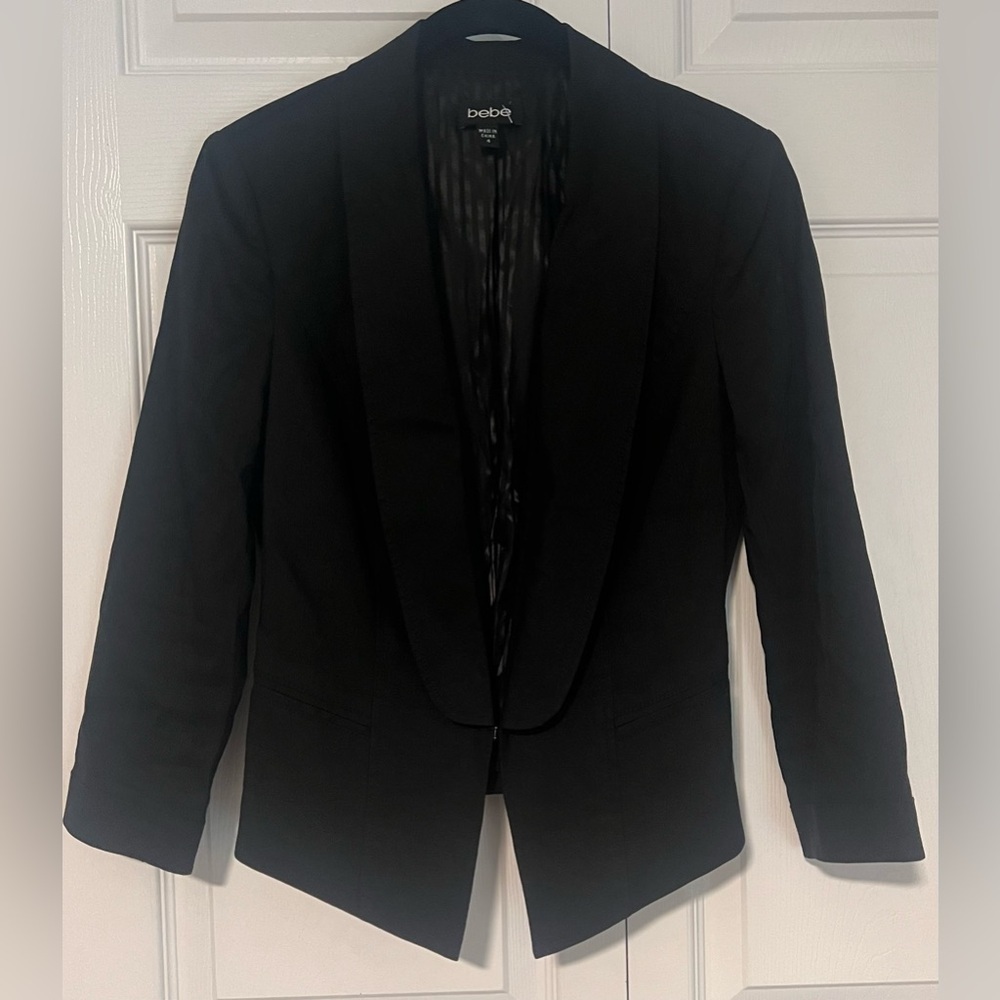 Women's Bebe One Clasp Semi Linen Blazer